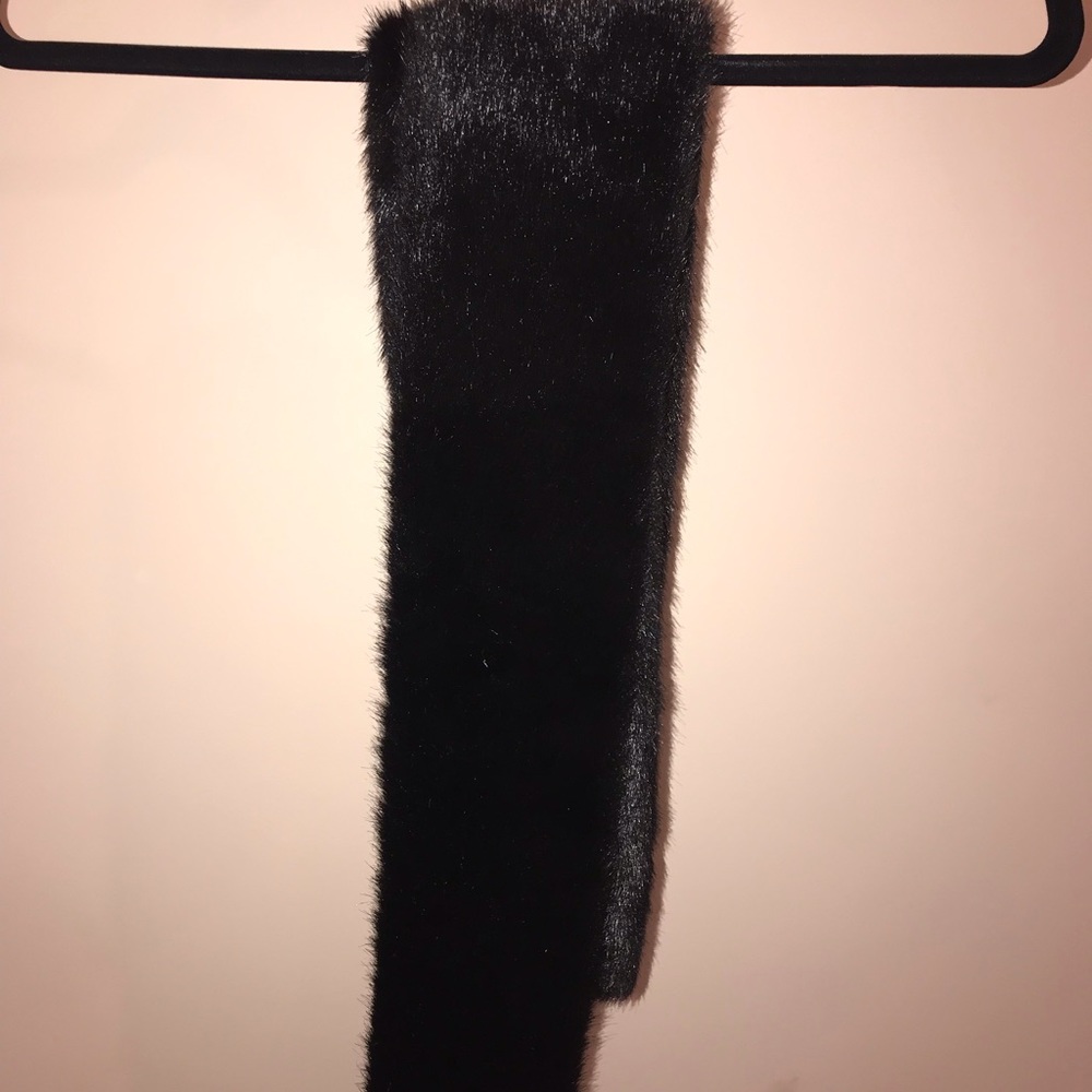 Faux Fur Black Scarf